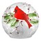 Haute Decor Cardinal Christmas Globe with Battery-Operated Timer and 15 Warm White LED Lights 6 Inch Diameter